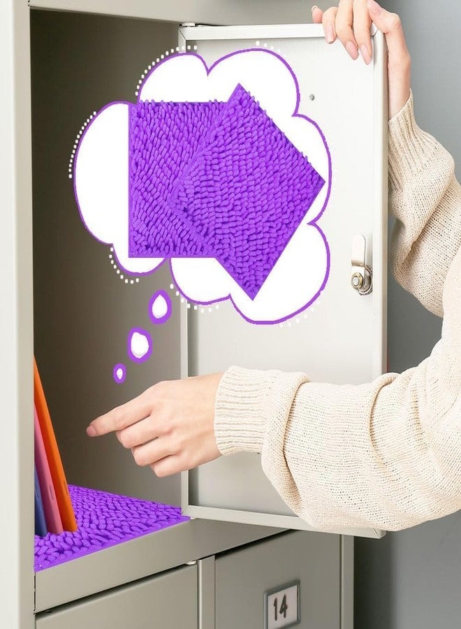 Gosodeny 10'' Locker Rug Purple School Cute Decor with Anti-Slip Backing Chenille Material Furry and Cute Style Locker Accessories - Image 4